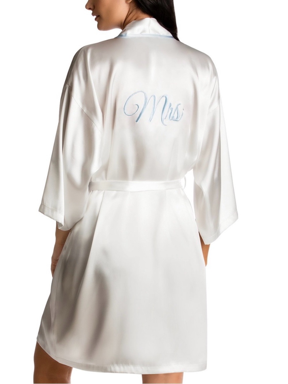 Linea Donatella Lace-Trim Satin Chemise & Robe Set Mrs L - Picture 3 of 9
